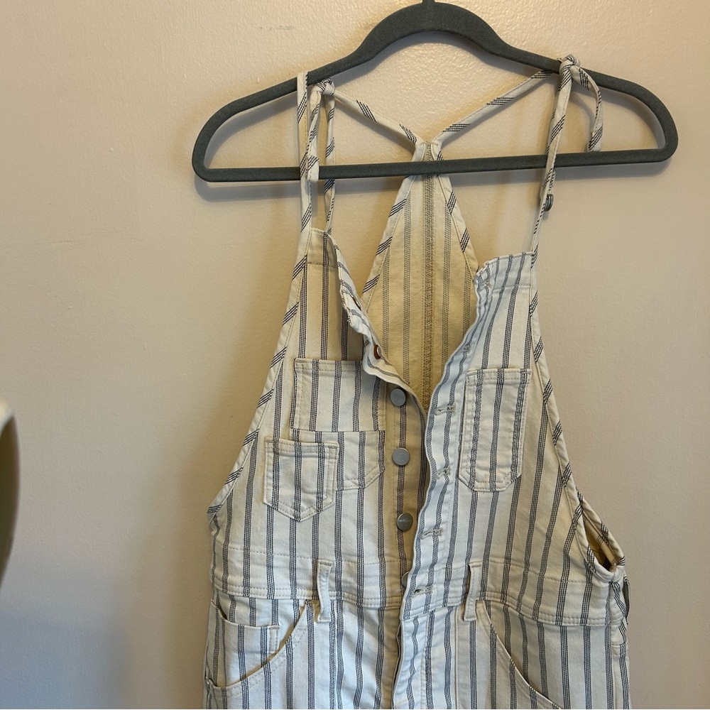 Pilcro Railroad Stripe Overalls - Picture 2 of 11